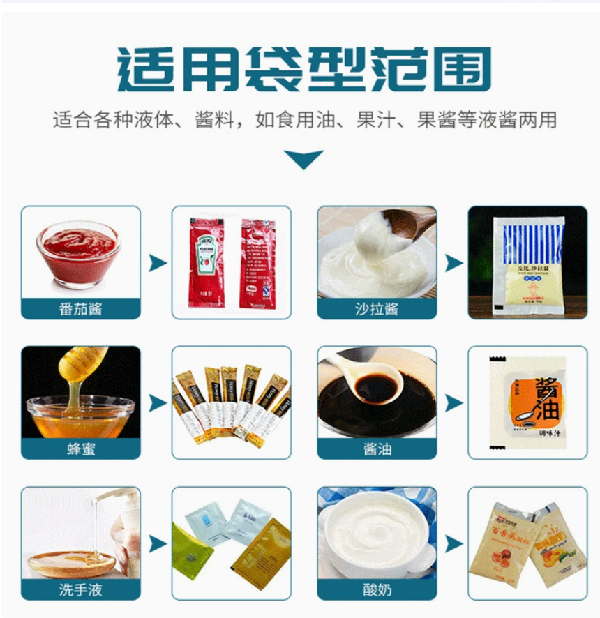 全自动液体酱料包装机 定量蜂蜜酱料辣椒油洗发水 酱油醋灌装机