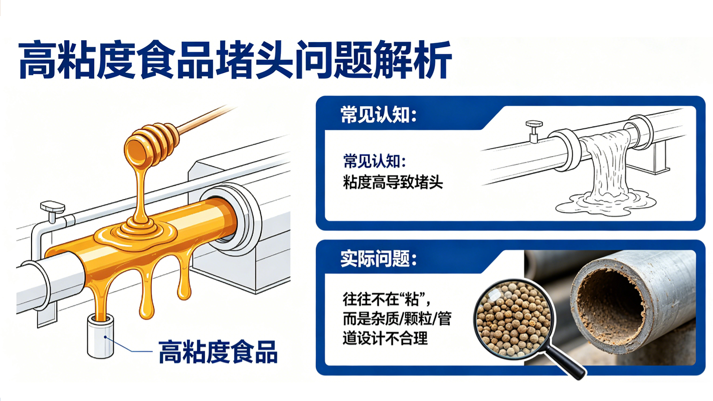 高粘度食品频繁堵头，问题往往不在“粘”