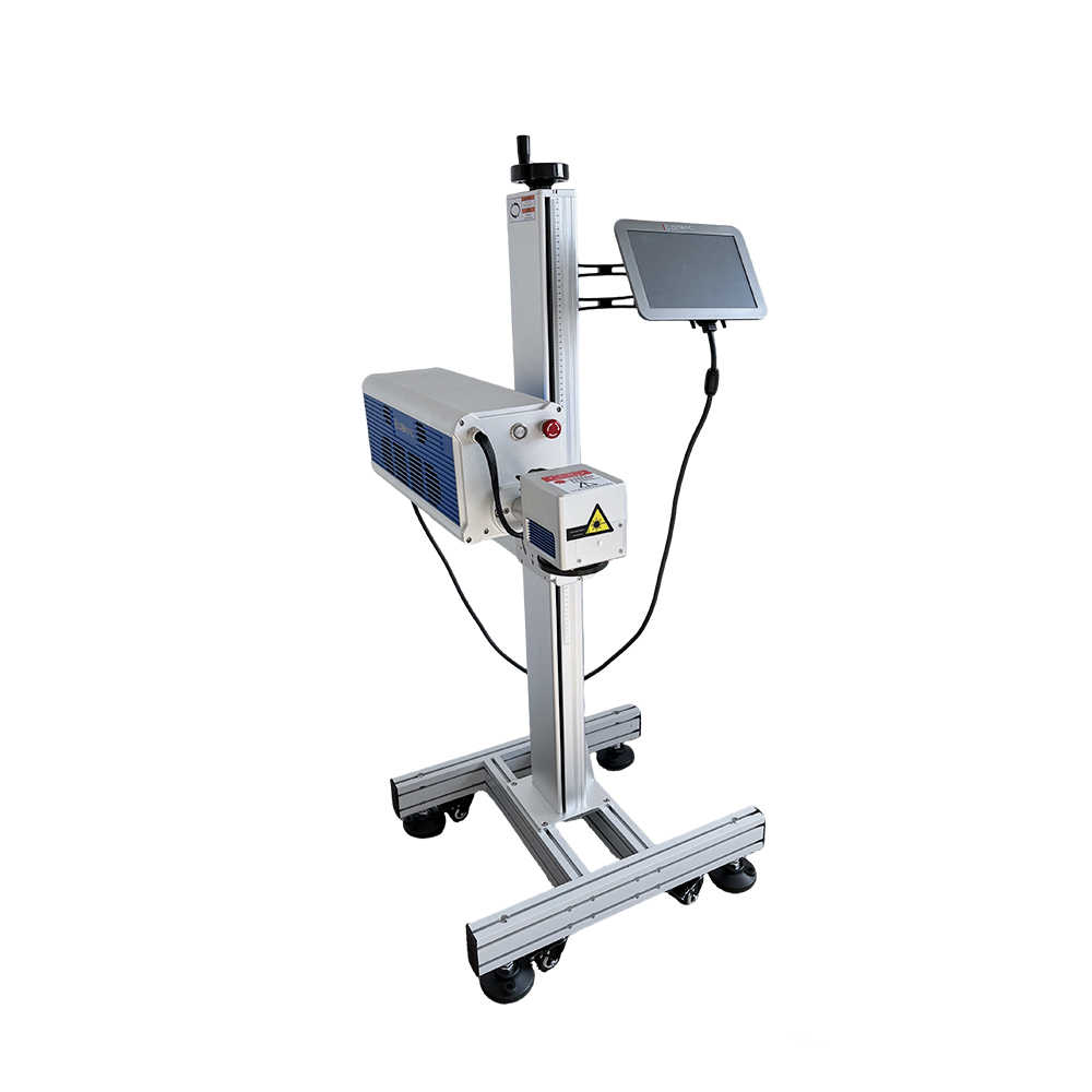 Flying Auto Number Date Coding CO2 Laser Marking Machine For Pipe/Bottle